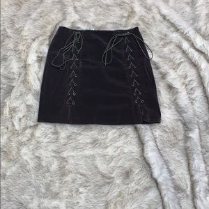 Grey velvet skirt
